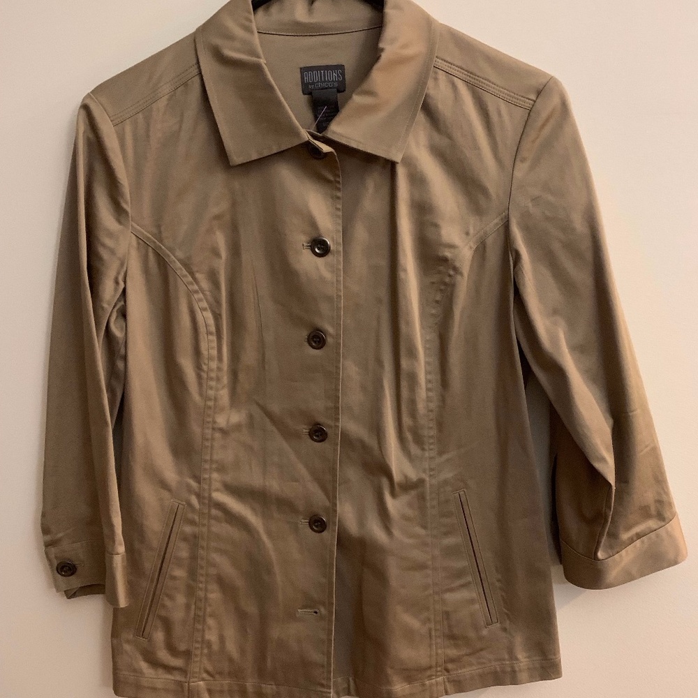Tan Coloured Light Weight Button Down Jacket